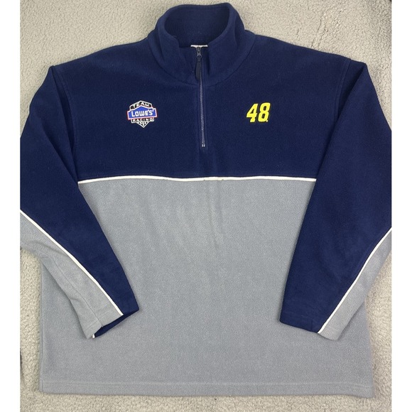 Jimmie Johnson #48 Nascar 1/4 Zip Fleece Pullover Racing Car Jacket‎ Men's 2XL - Picture 1 of 6